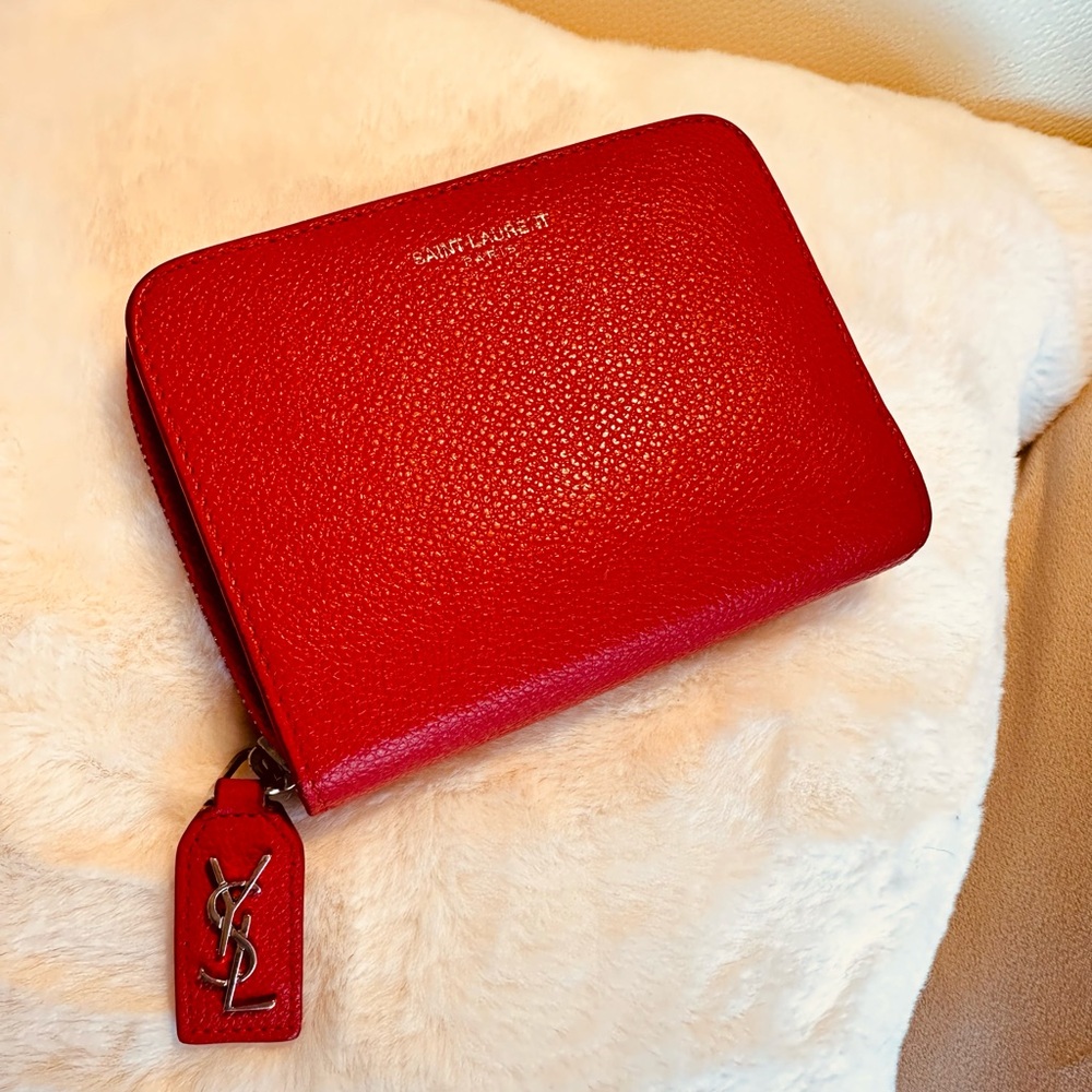 YVES ST LAURENT red wallet